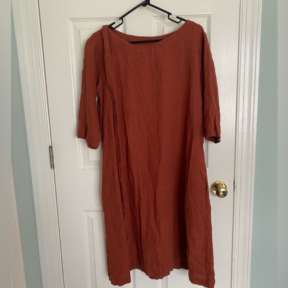 NPL Not Perfect Linen January Dress Redwood Linen Dress